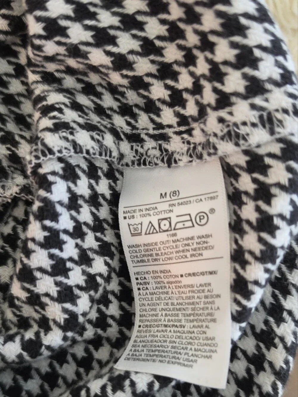 Old Navy Black and White Houndstooth Mini Dress